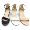 Patent leather upper ankle strap low-heel kids sandals